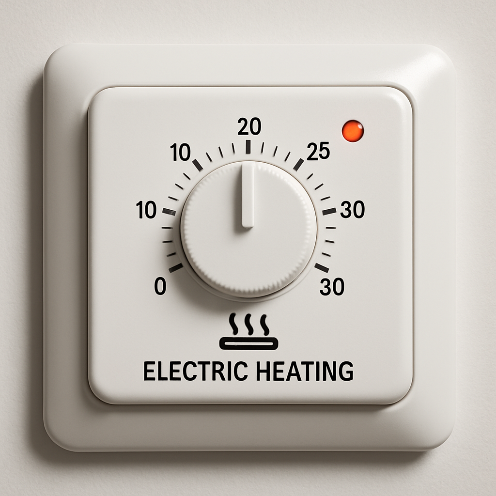 An electric heating system thermostat