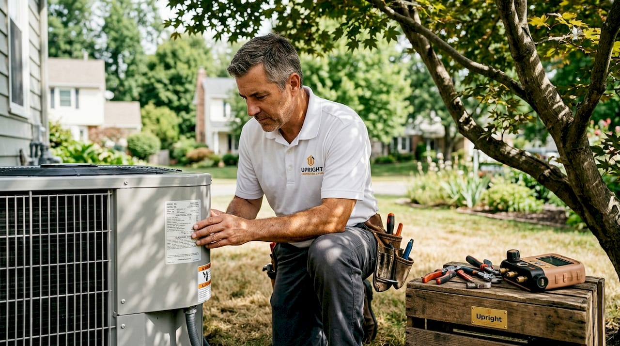 9 Signs Your HVAC Needs Replacement This Year what is an hvac tune-up what is an hvac tune-up 1779872019999 Technician inspecting older HVAC unit outdoors Technician inspecting older HVAC unit outdoors