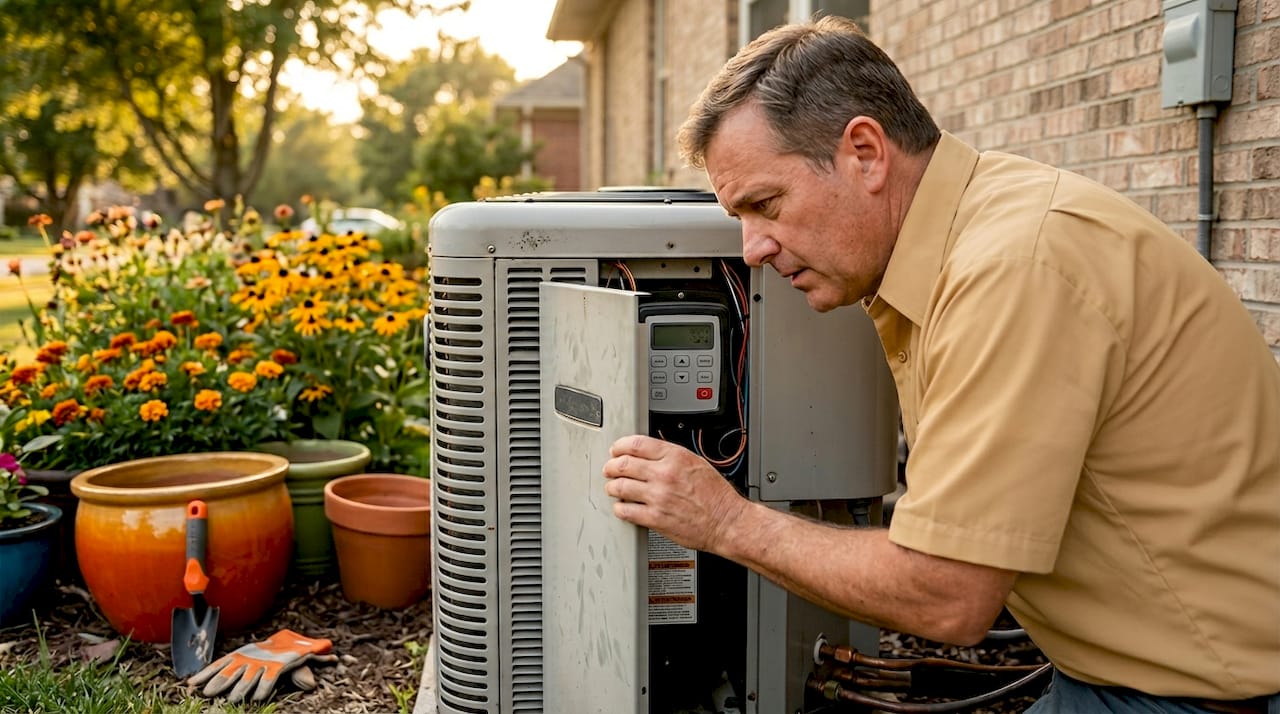 Why AC Repair Is Urgent: What Homeowners Must Know what is an hvac tune-up what is an hvac tune-up 1780143658407 Homeowner inspecting outdoor air conditioning unit Homeowner inspecting outdoor air conditioning unit