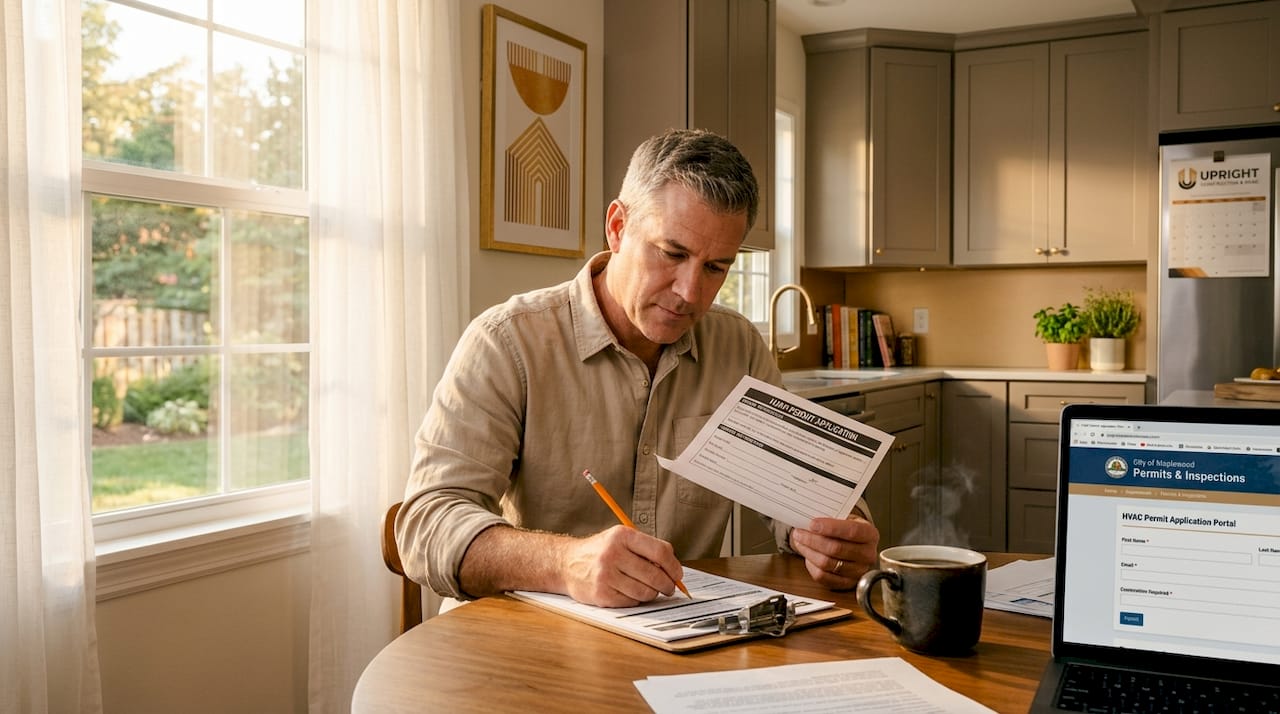 How HVAC Permits Work for Homeowners in 2026 common hvac repair challenges 1780303149556 Homeowner filling out HVAC permit application form Homeowner filling out HVAC permit application form