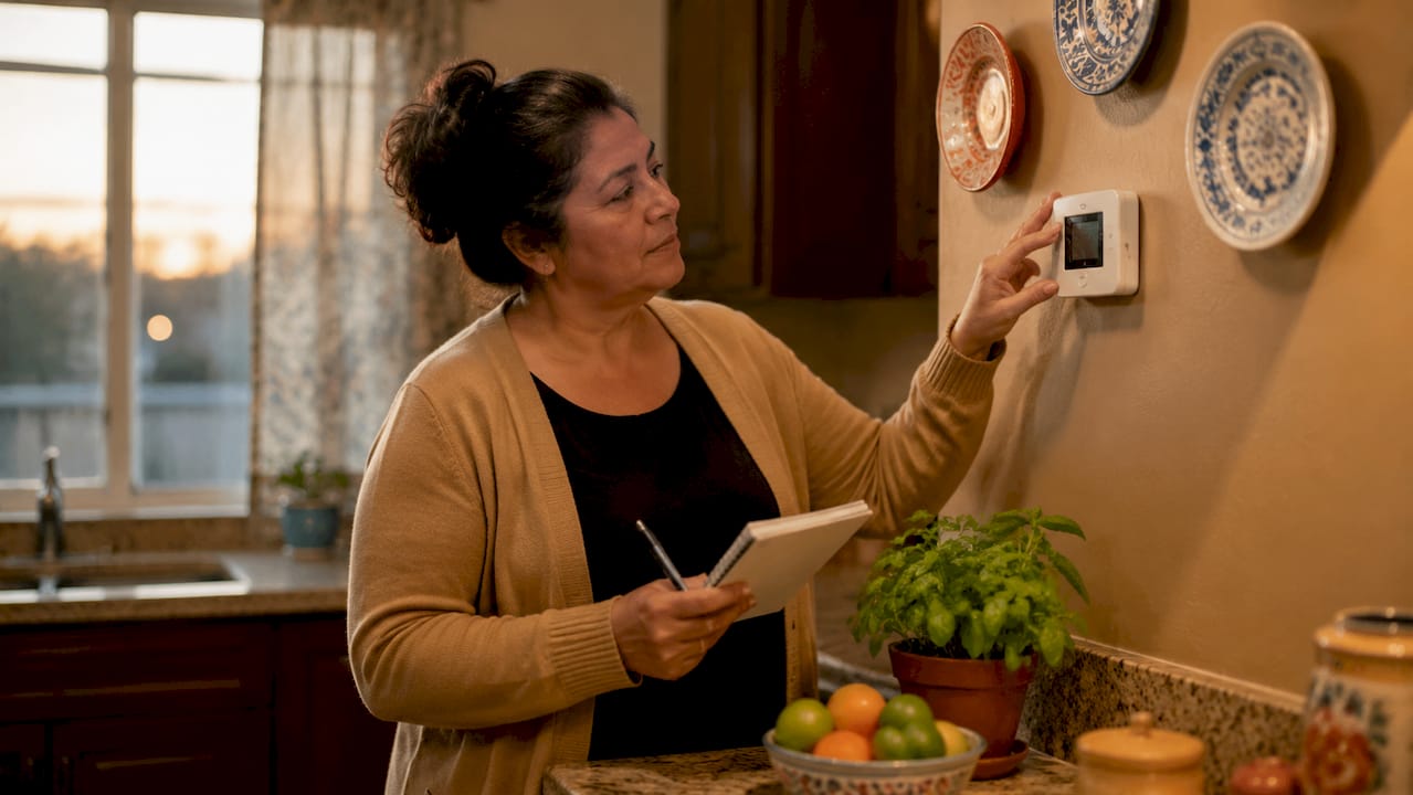 How AC Emergency Diagnosis Works: A Homeowner's Guide how central air conditioning works how central air conditioning works 1781506896200 Homeowner inspecting thermostat preparing for AC repair Homeowner inspecting thermostat preparing for AC repair