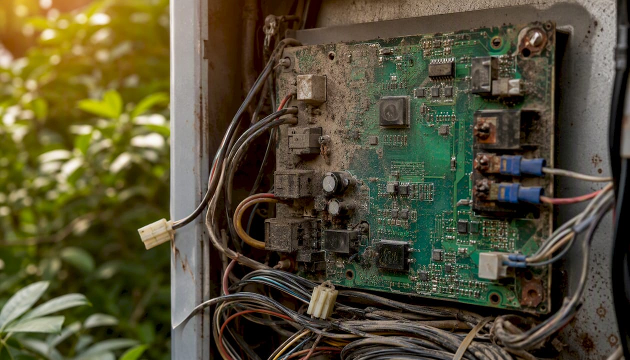 AC Control Board Failure: What Homeowners Need to Know what is ac control board failure what is ac control board failure 1785518937901 Close up of dusty corroded HVAC control board Close-up of dusty, corroded HVAC control board