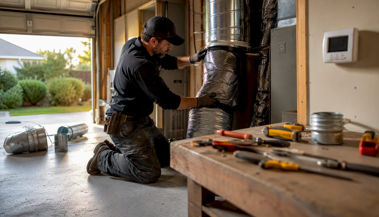 Why a Heating Retrofit Makes Sense for Your Home how to clean air conditioning vents at home how to clean air conditioning vents at home 1786522699381 Technician installing ductwork in home retrofit Technician installing ductwork in home retrofit