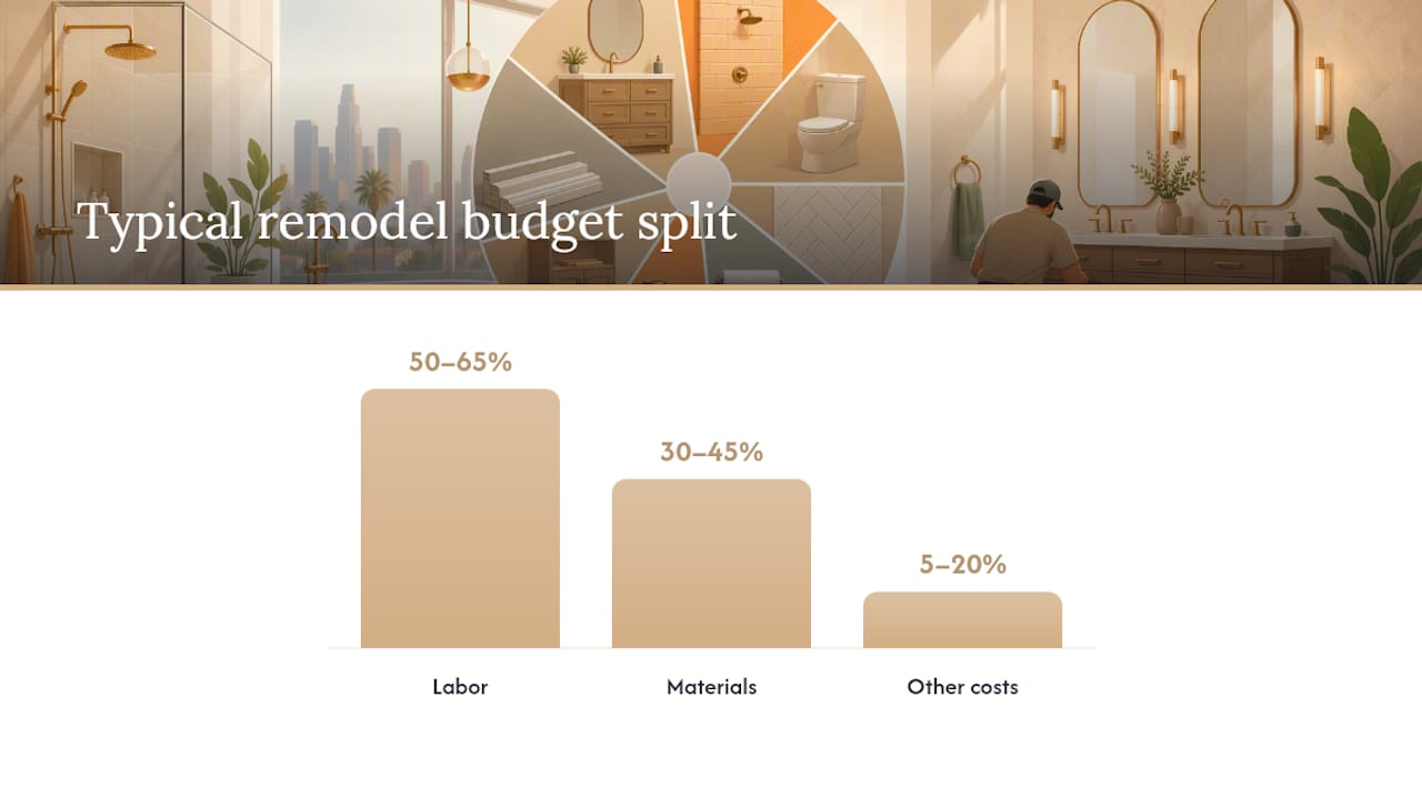 Bathroom remodel cost breakdown diagram