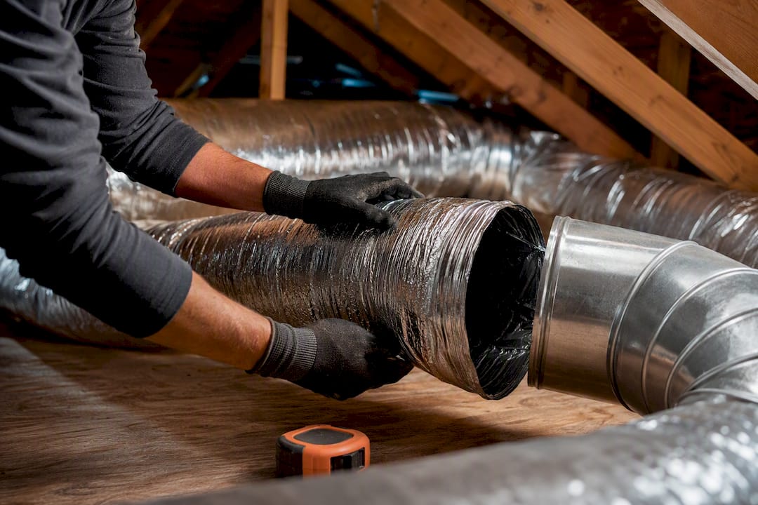 $7–$62 Per Foot Ductwork Replacement Cost in LA and Hidden Fees furnace short cycling furnace short cycling 1789036312345 Ductwork sections arranged in a residential attic Ductwork sections arranged in a residential attic