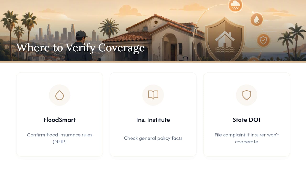 LA Homeowners: 72 Hour Water Damage Insurance Claim Steps From a Pro water damage insurance claim water damage insurance claim 1789497382623 Where to Verify Your Water Damage Coverage overview diagram Where to Verify Your Water Damage Coverage — overview diagram