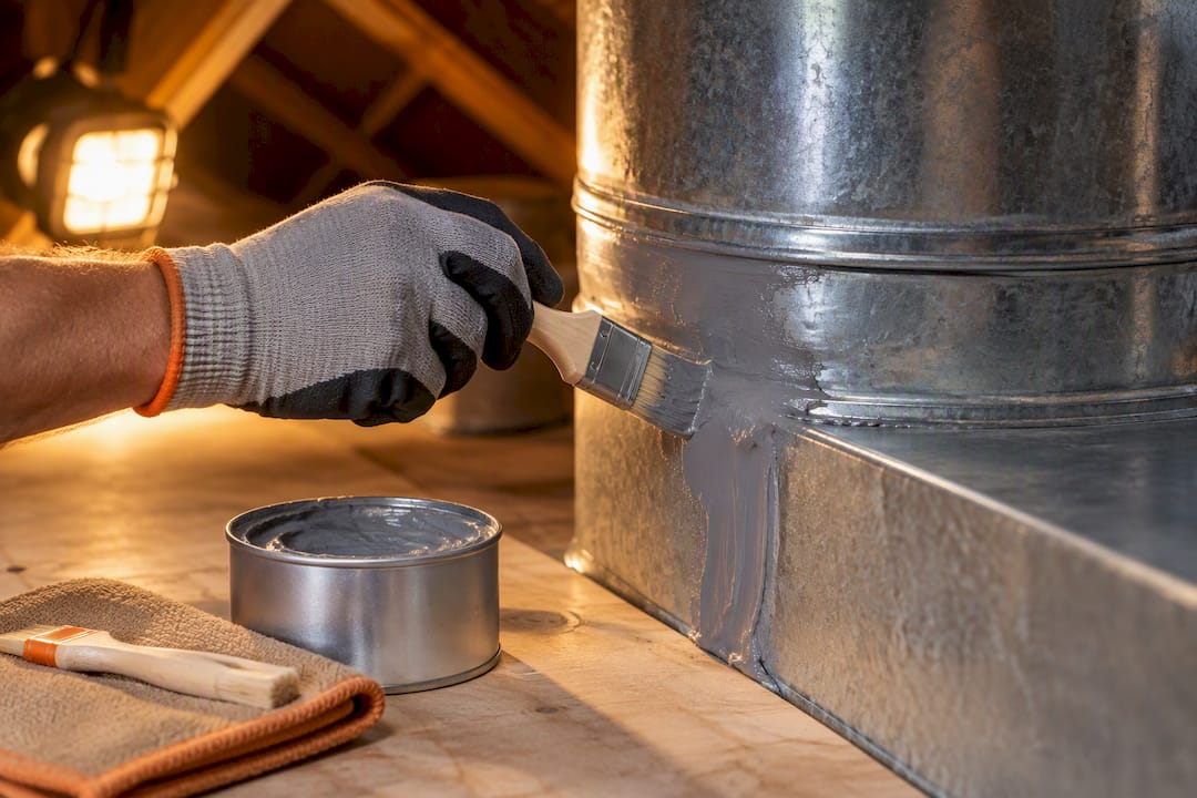 Applying mastic to a duct joint