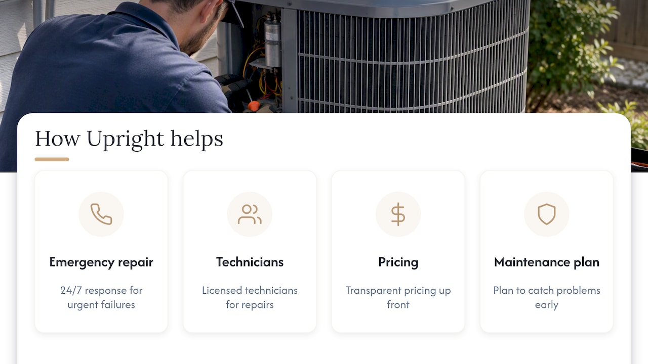 How Upright Construction & HVAC helps when the fan won't spin — overview diagram