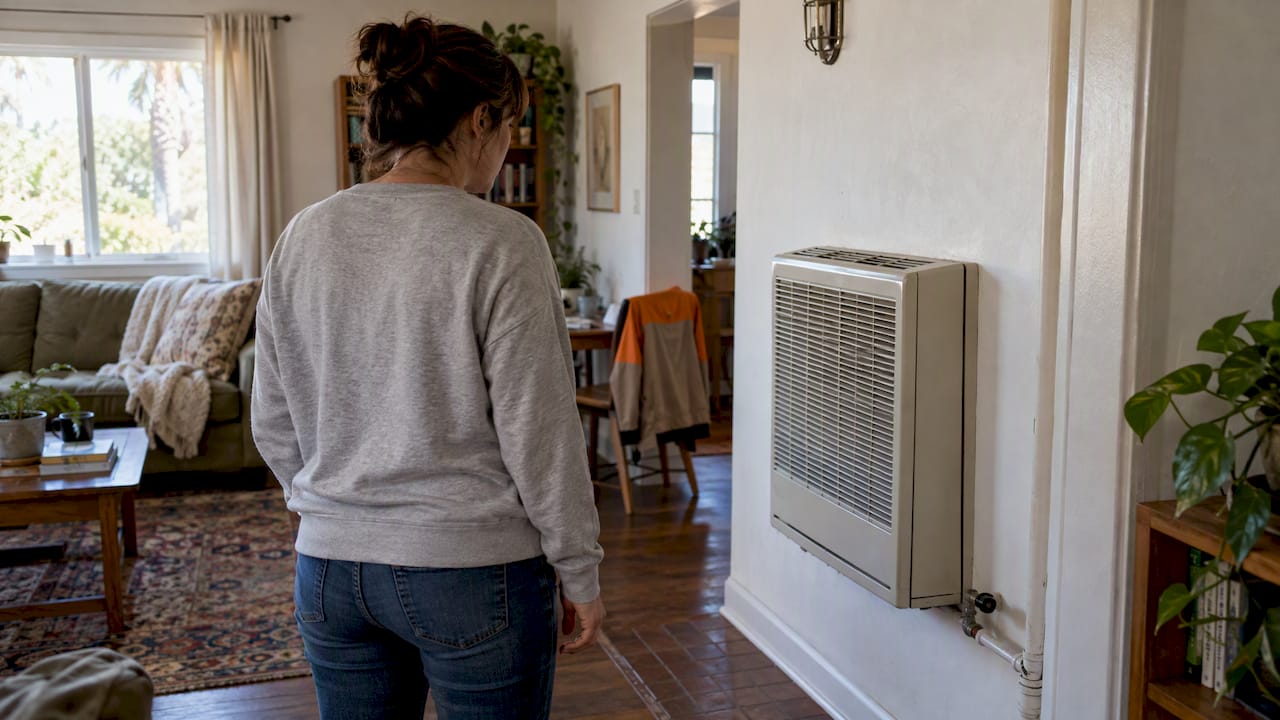 Homeowner noticing smell near wall heater