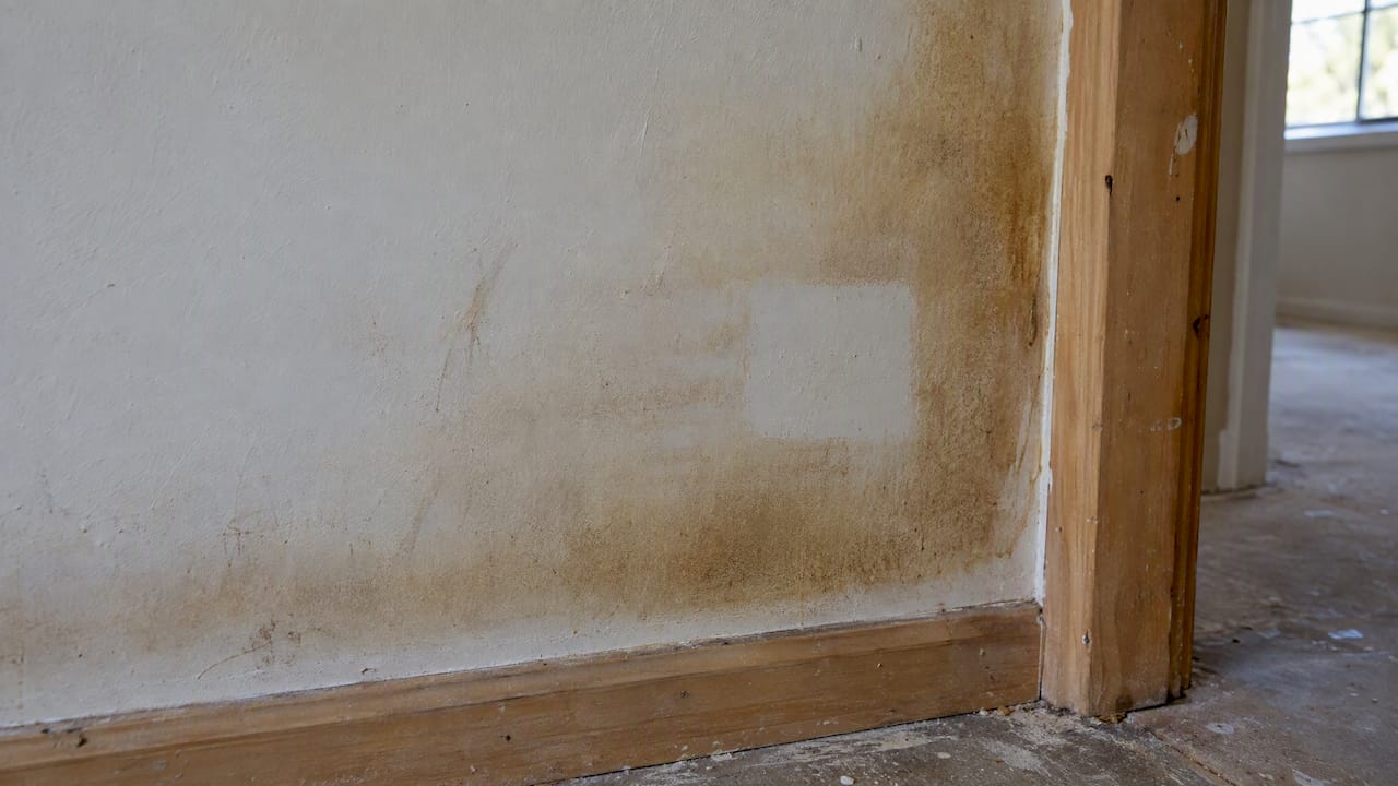 24–72 Hour Smoke Odor Removal Plan for Homeowners, Start With HVAC smoke odor removal smoke odor removal 1791023994851 Smoke stained drywall beside unfinished wood trim Smoke stained drywall beside unfinished wood trim